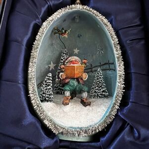 Silvestri Figments By Bobbi‎ T. Lighted Christmas Egg On Pedestal Santa